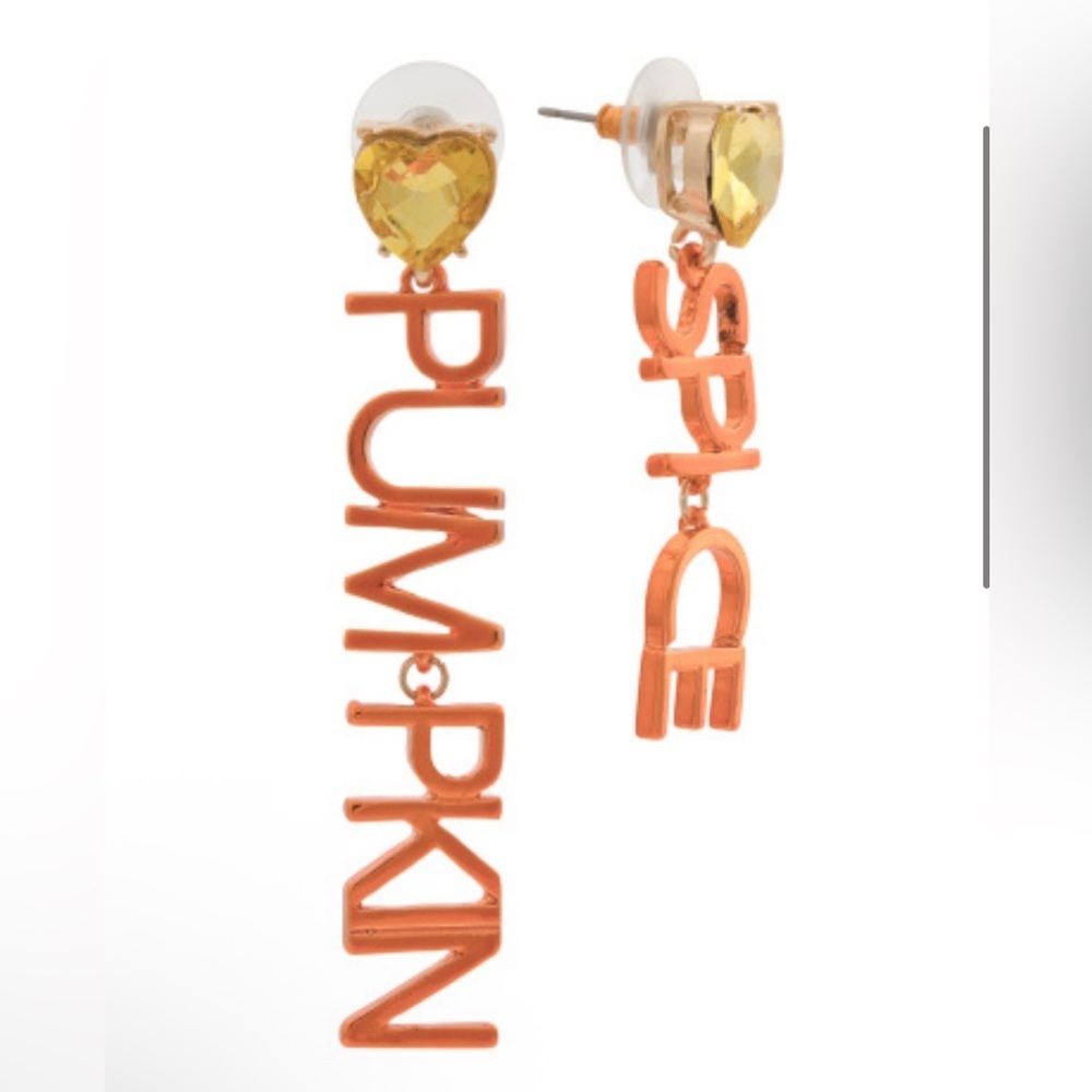 Betsey Johnson Orange Pumpkin Spice Earrings